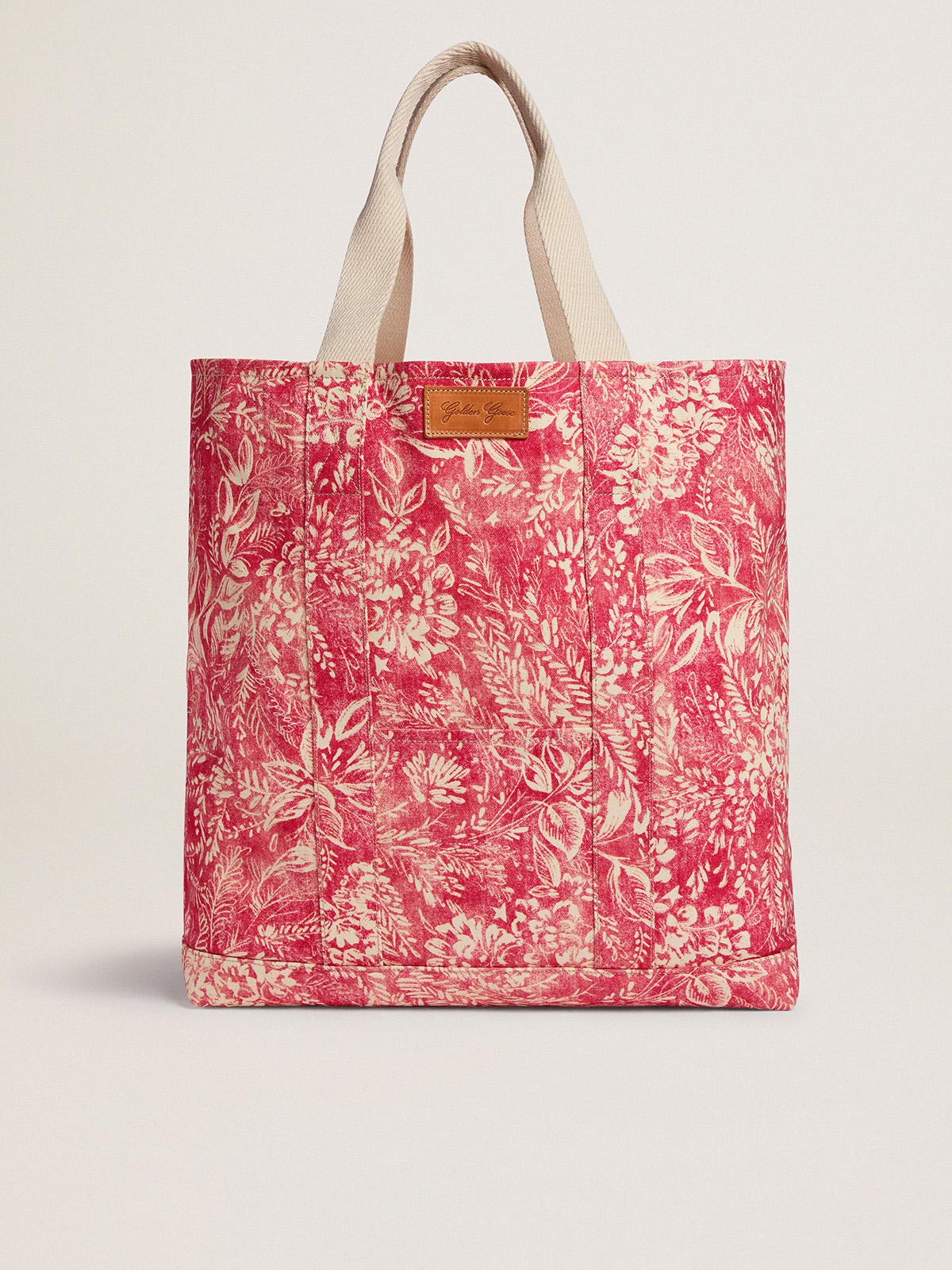 Golden Resort Capsule Collection canvas Ocean bag in vintage red with contrasting white toile de jouy print