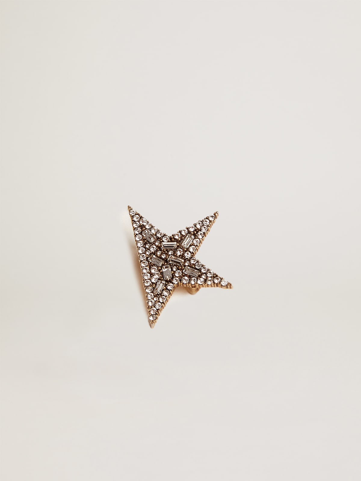 Star Jewelmates Collection brooch in old gold color with decorative crystals