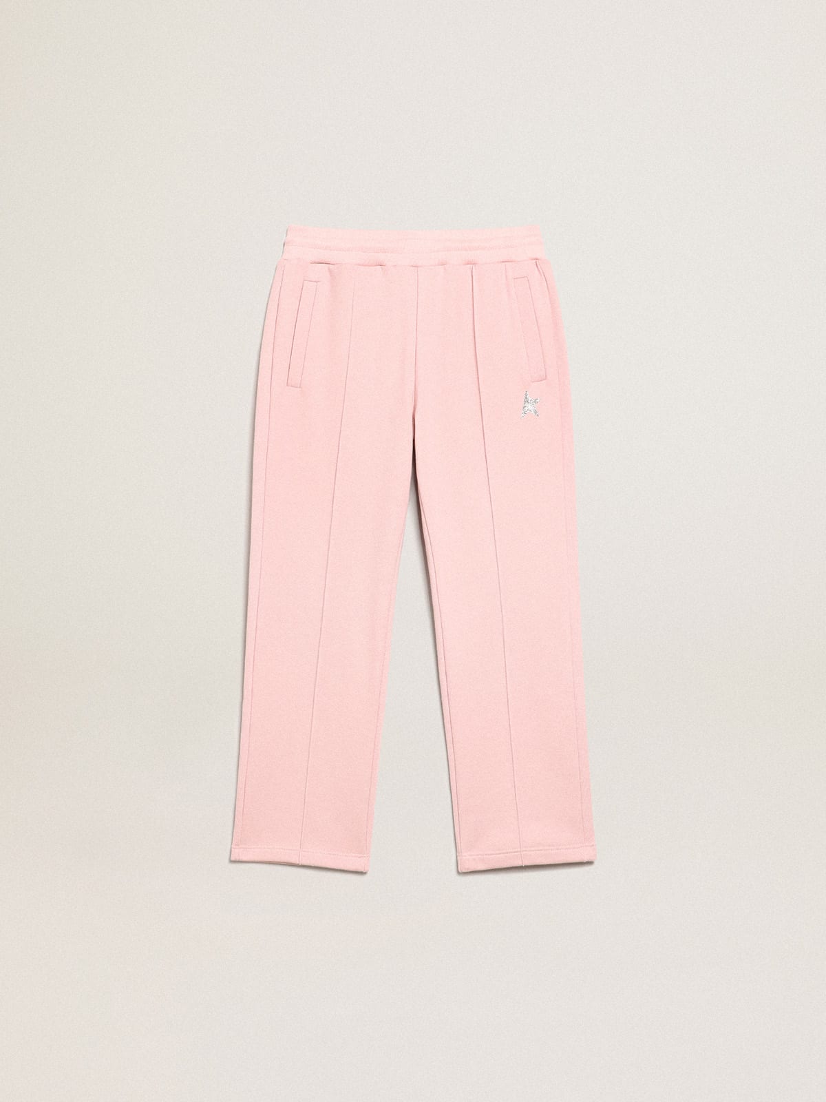 Pink Star Collection jogging pants with silver glitter star on the front