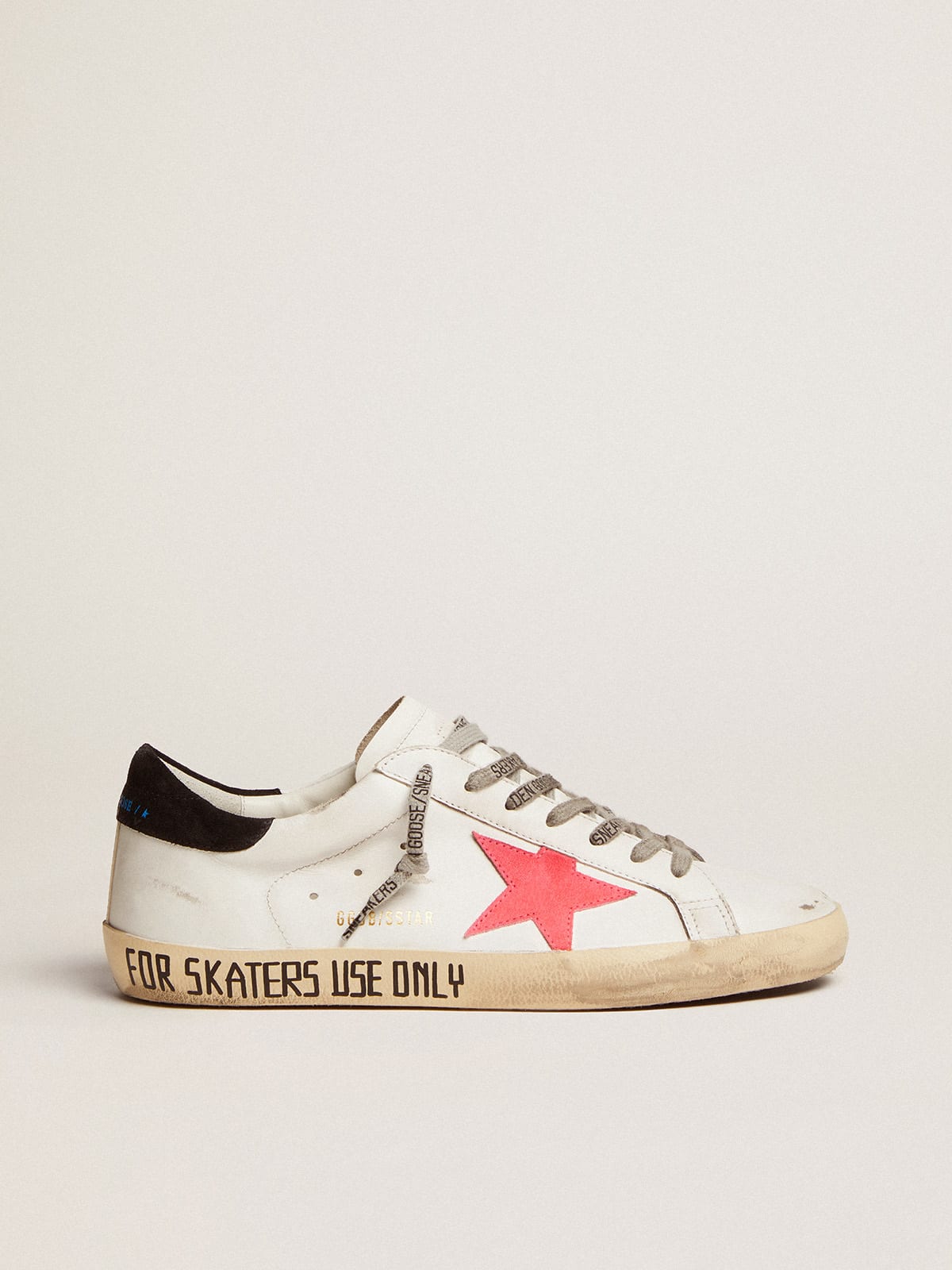 Super-Star sneakers with lobster-colored suede star and black heel tab