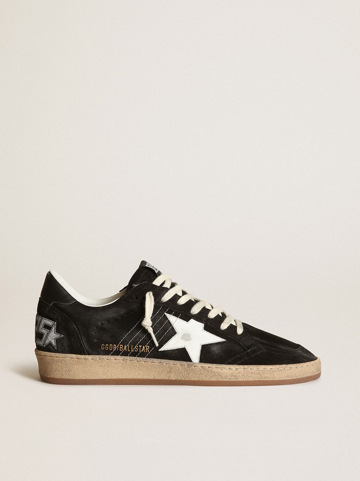Men's Ball Star sneakers in black suede with white leather star and black leather heel tab