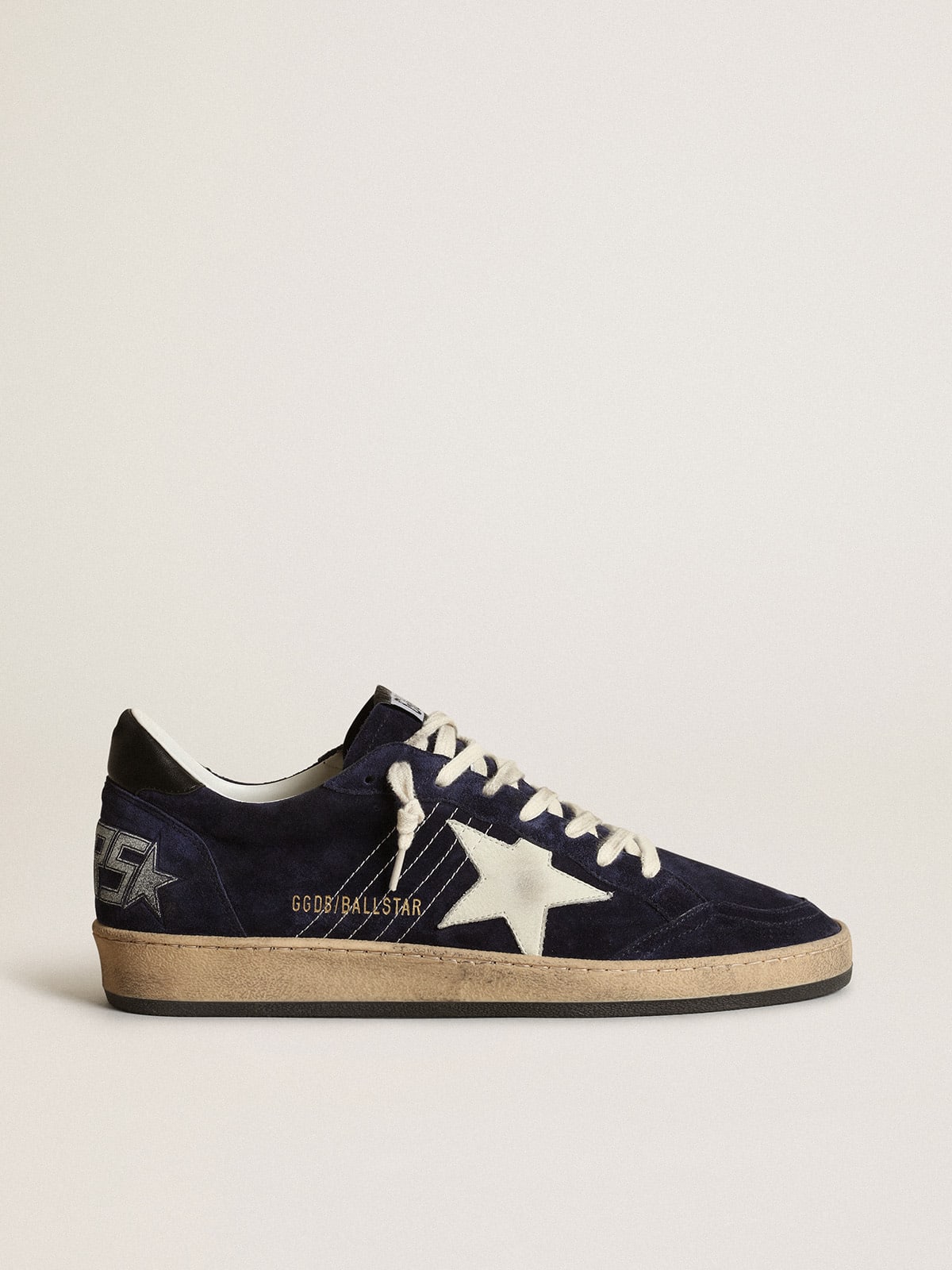 Ball Star sneakers in dark blue suede with off-white nubuck star and black nappa leather heel tab