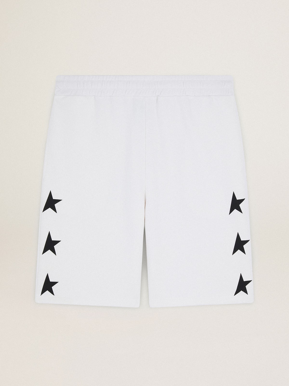 Diego Star Collection Bermuda shorts in vintage white with contrasting black stars