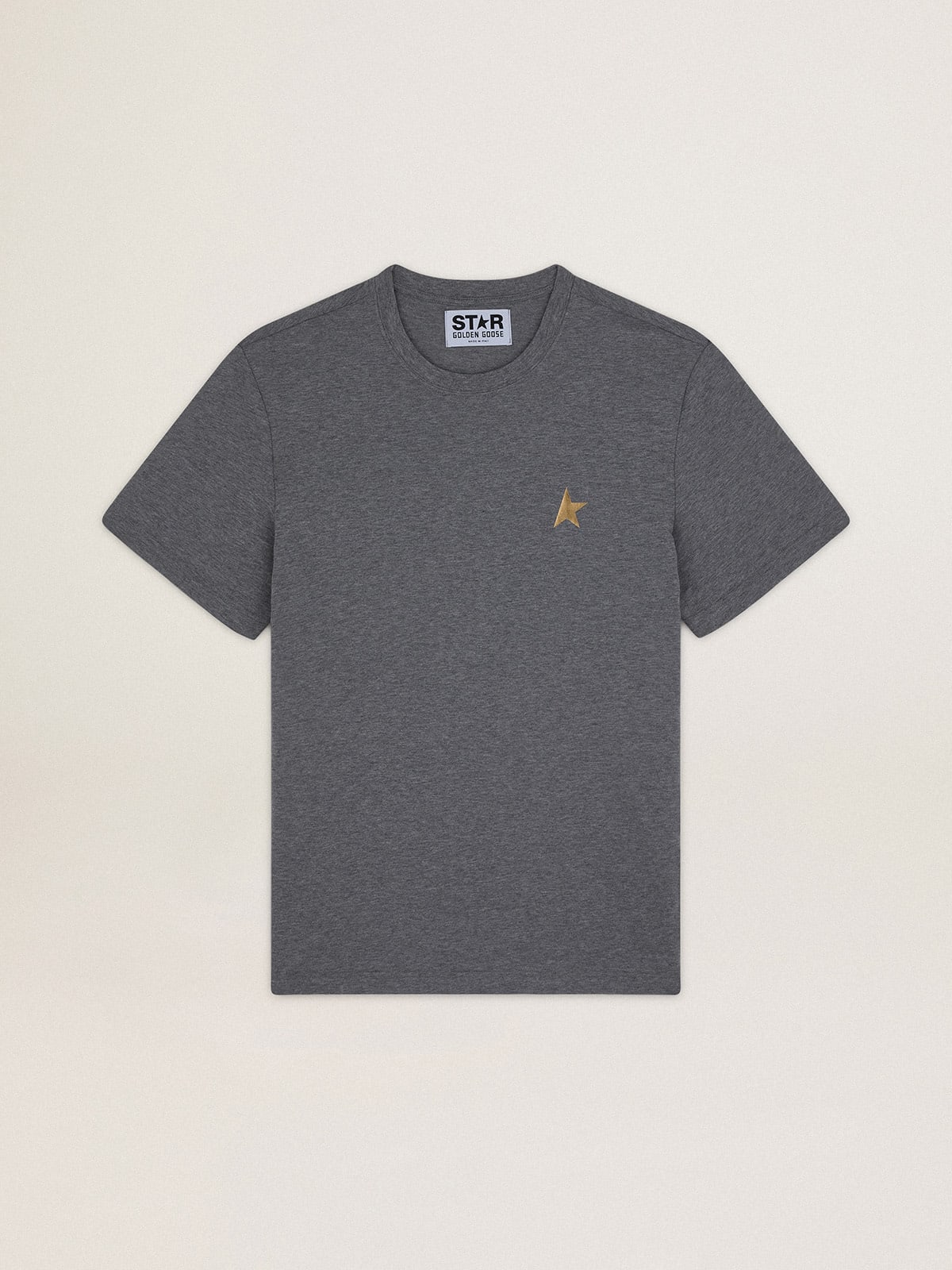 Melange-gray Star Collection T-shirt with contrasting gold star on the front