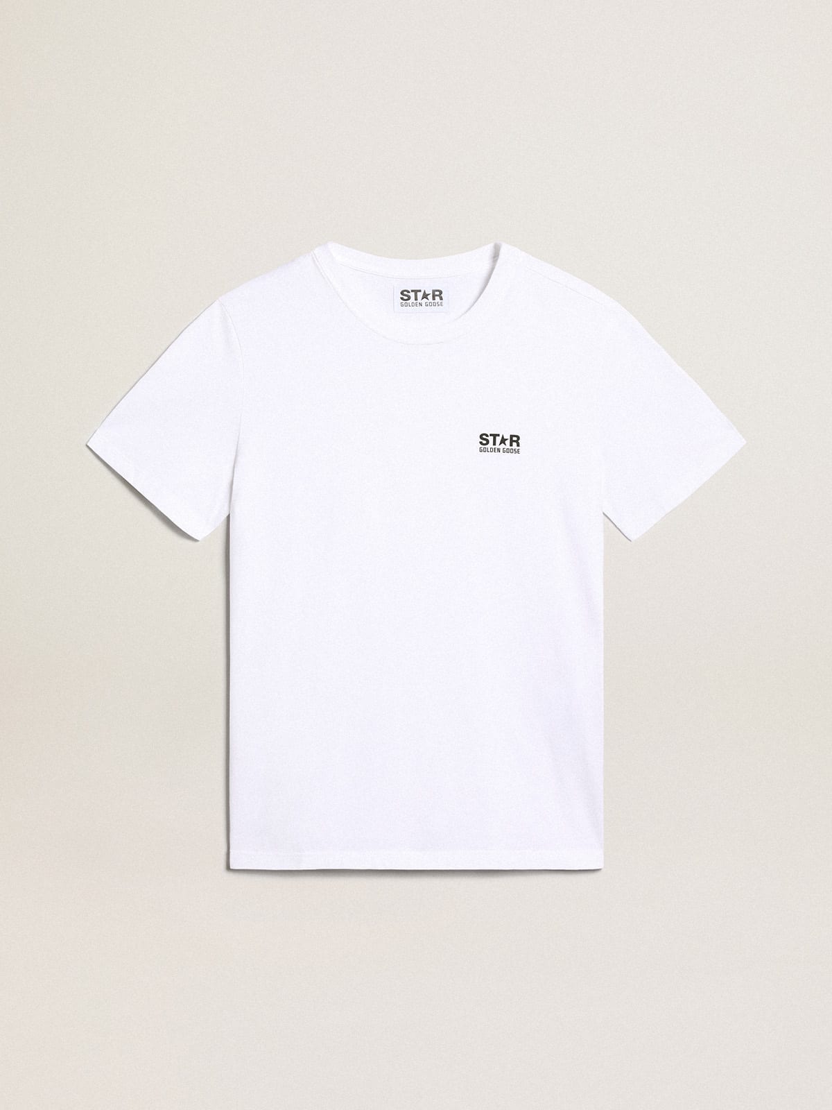 White Golden Collection T-shirt with contrasting black logo on the front