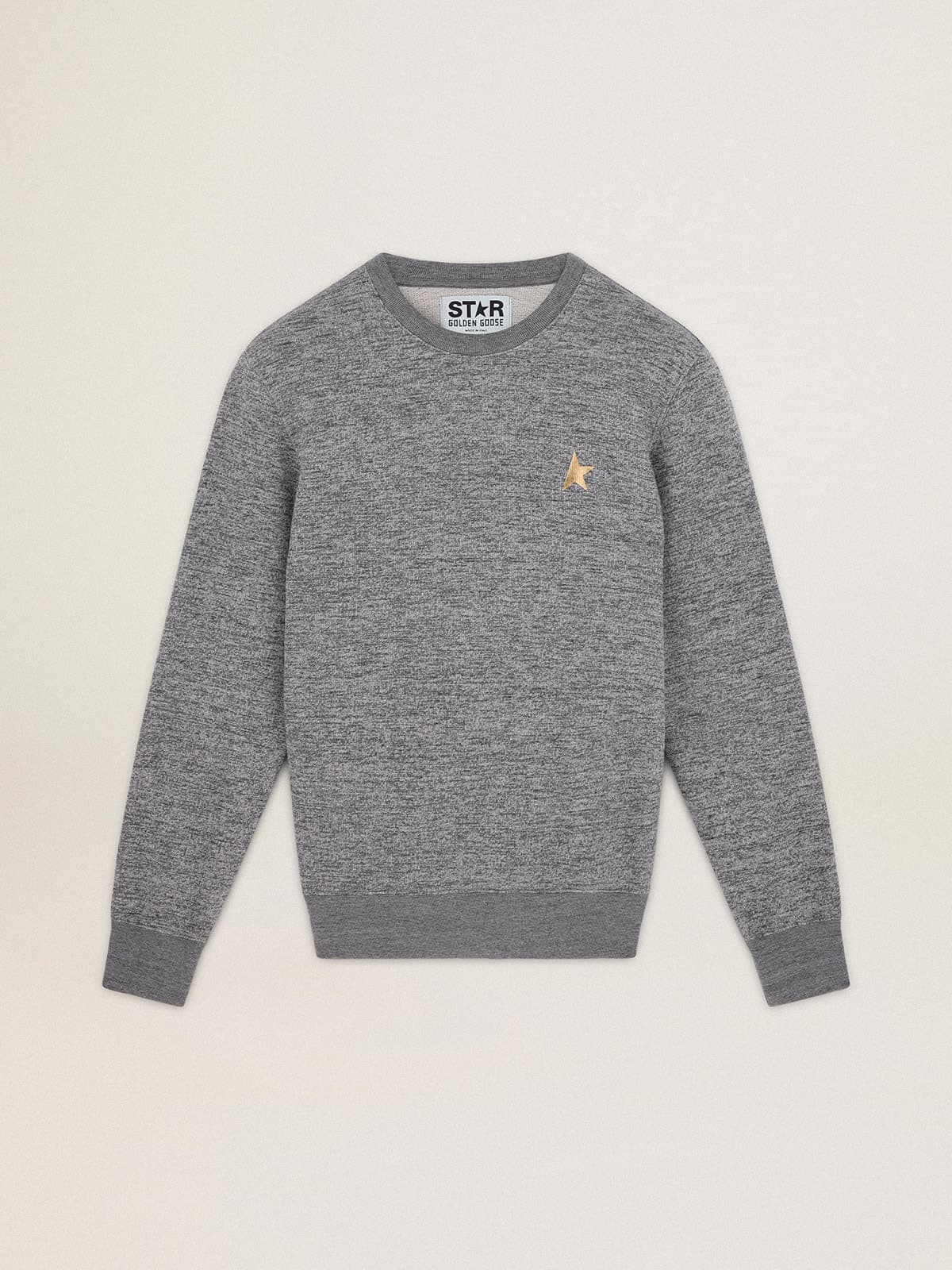 Melange-gray Archibald Star Collection cotton sweatshirt with contrasting gold star on the front