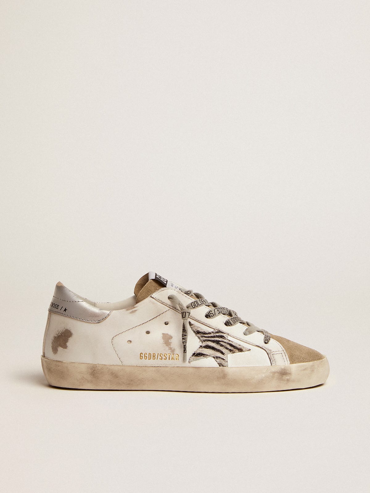 Super-Star sneakers with zebra-print pony skin star