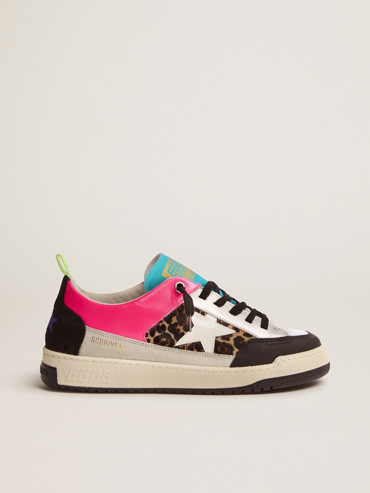 Women's fuchsia and leopard-print Yeah sneakers