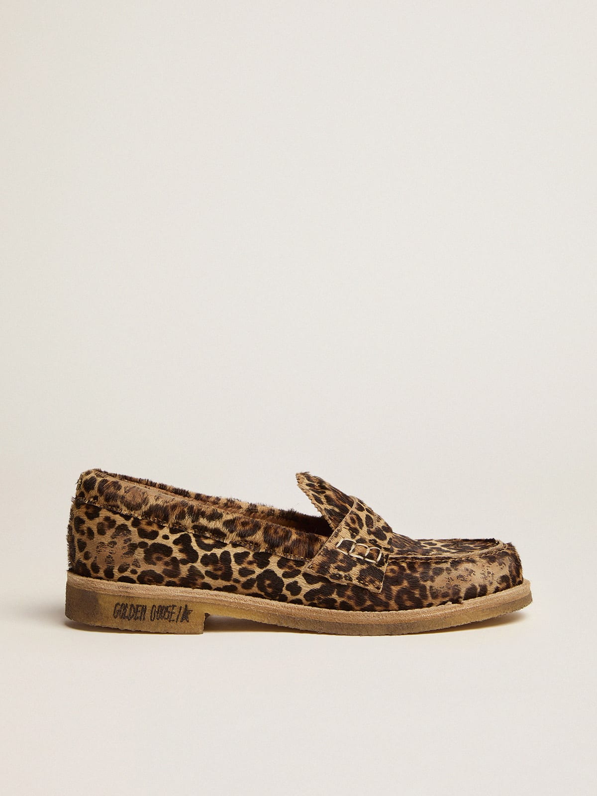 Jerry loafers in leopard-print pony skin