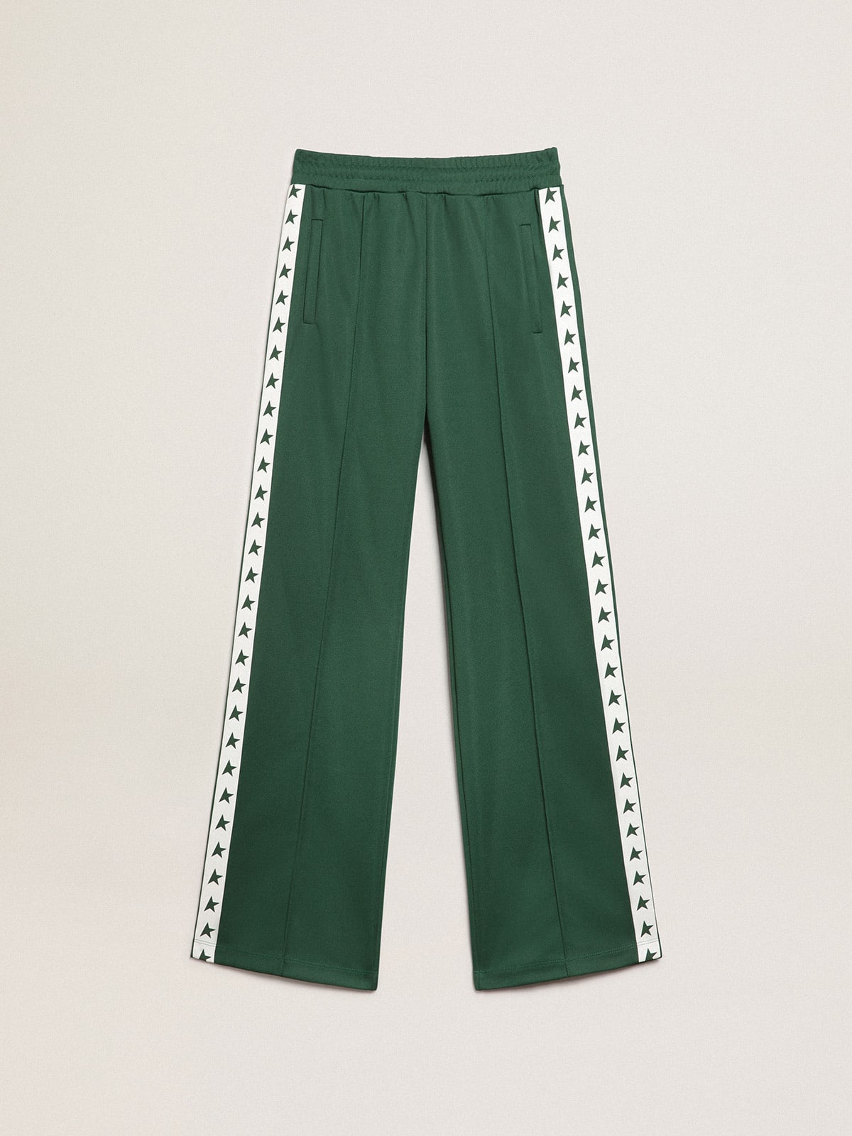 Bright-green Dorotea Star Collection jogging pants with contrasting strip and stars