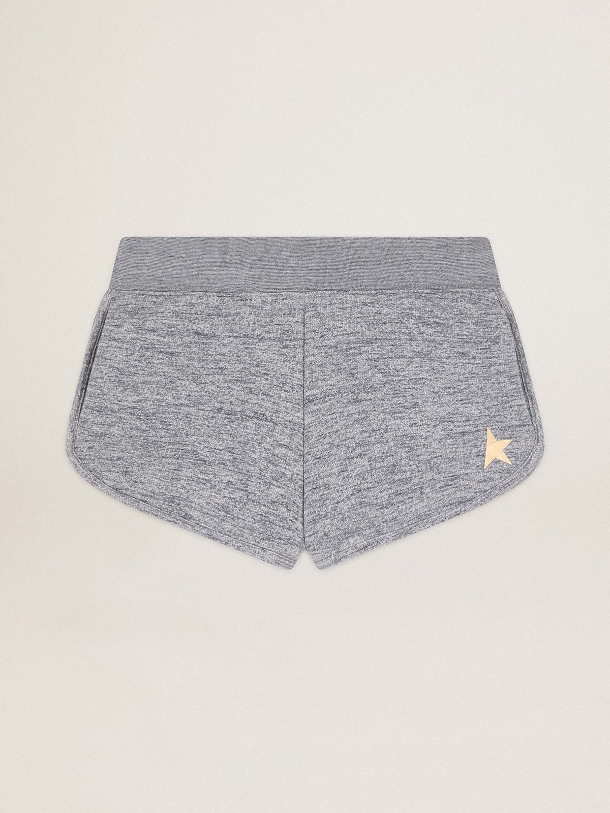 Melange gray shorts with gold star