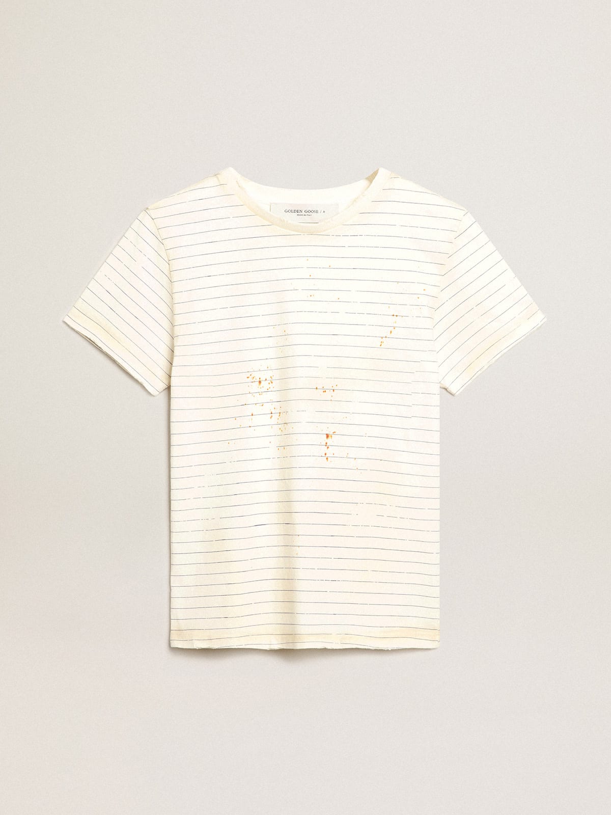 White T-shirt with vintage notebook effect