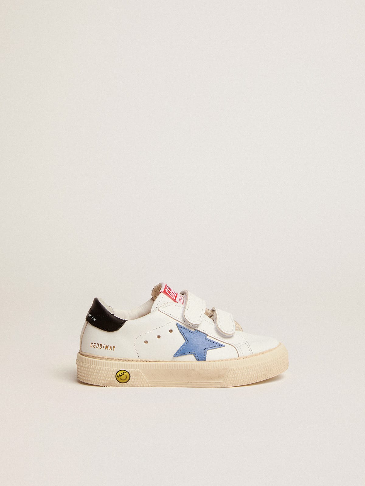 May School sneakers with cobalt-blue leather star and black leather heel tab